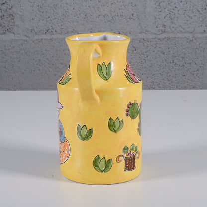 Vaso brocca in ceramica dipinta XX secolo