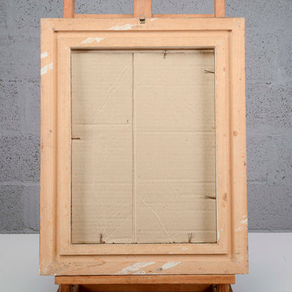 Quadro volto donna con cappello firmato S Marini 1979