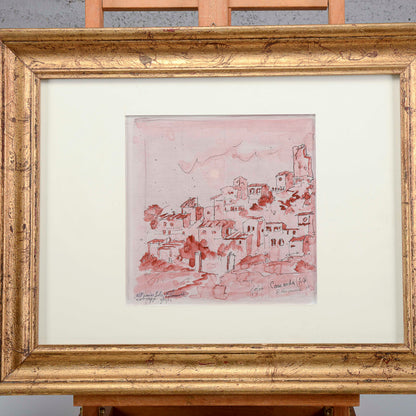 Quadro tecnica mista su carta del borgo Camarda (AQ) E. Raimondi anno 2004