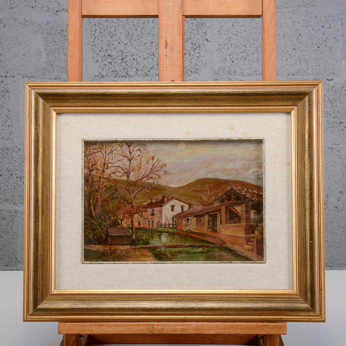 Quadro olio su tela case di campagna San Severino Marche Villetta delle Conce