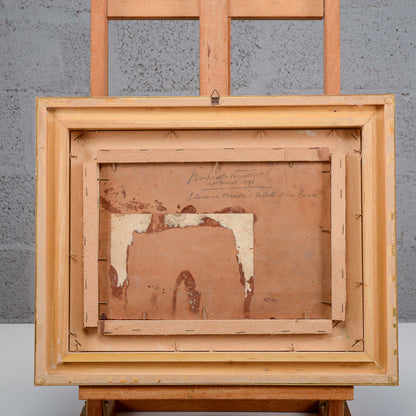 Quadro olio su tela case di campagna San Severino Marche Villetta delle Conce