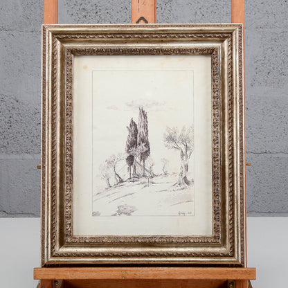 Quadro stampa firmata e datata R Pizzi 1945