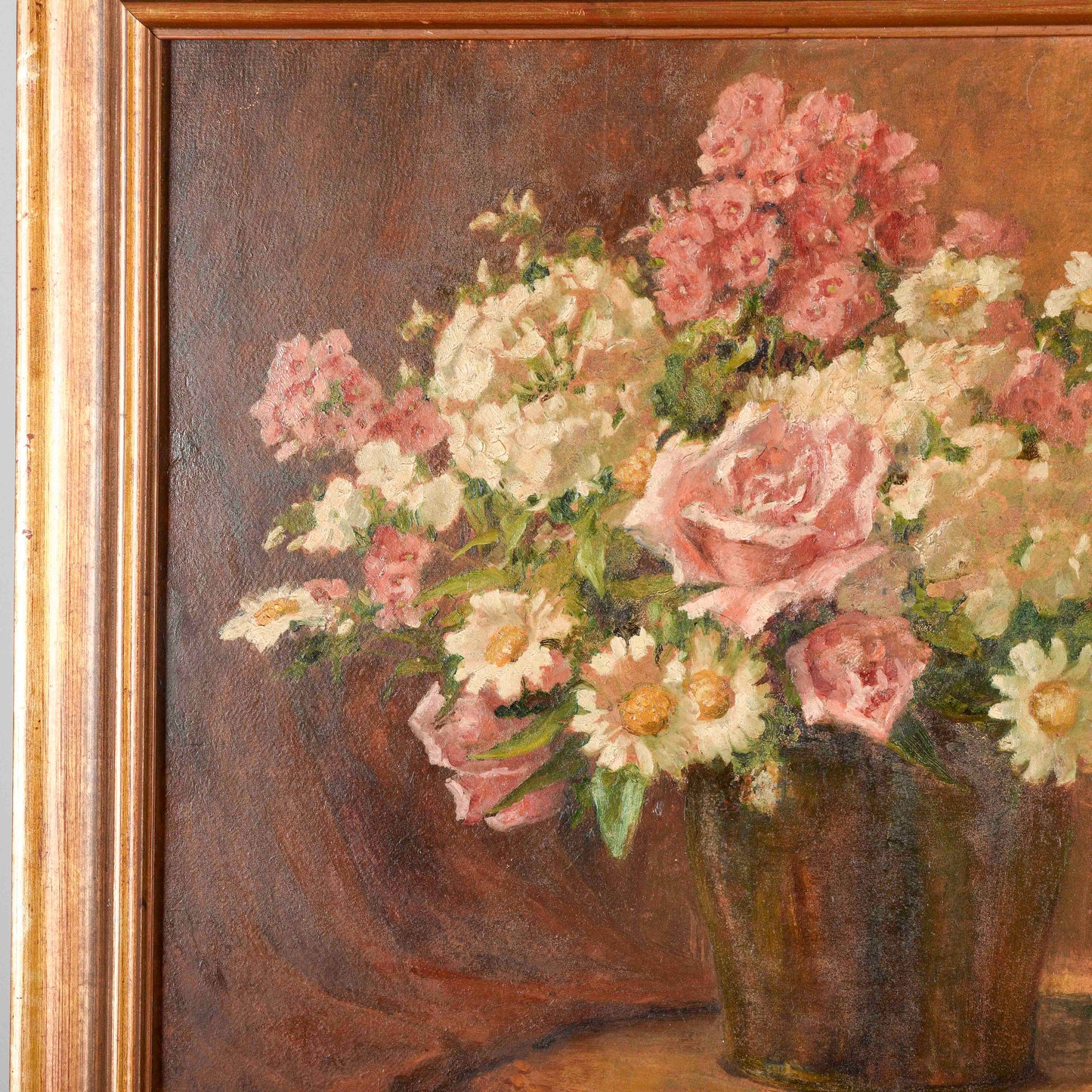 Dipinto quadro natura morta vaso fiori olio su tela