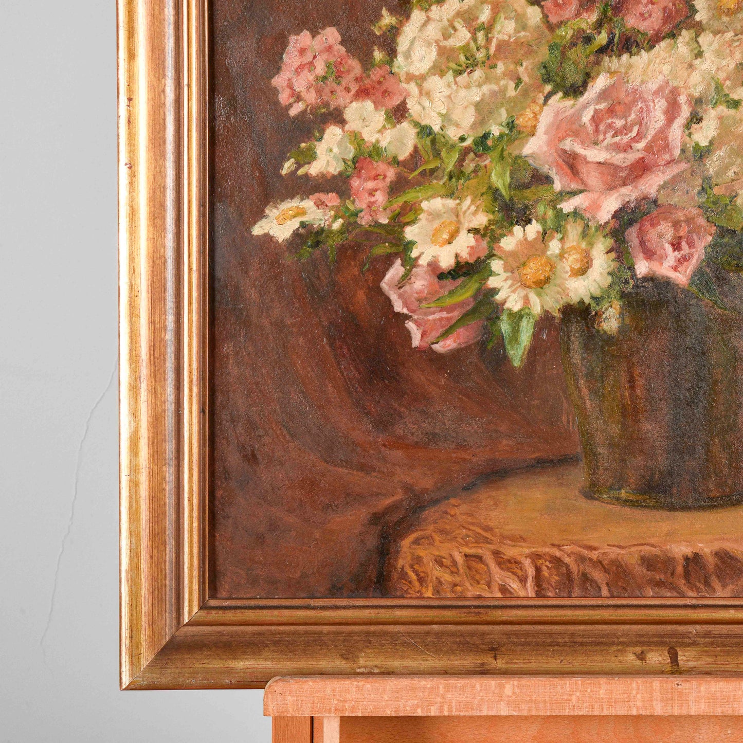Dipinto quadro natura morta vaso fiori olio su tela