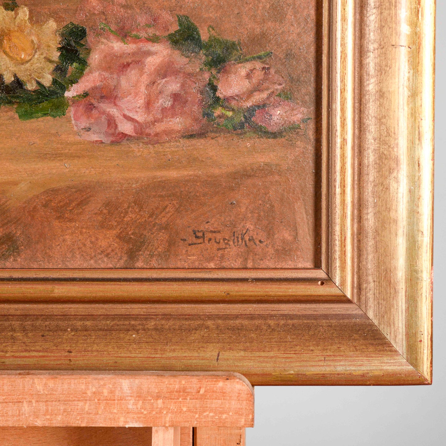 Dipinto quadro natura morta vaso fiori olio su tela