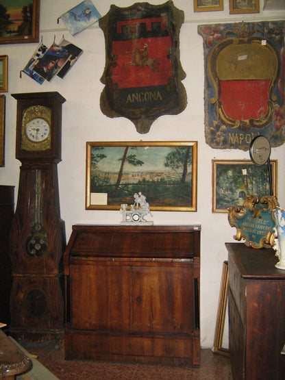 Ribalta credenza con scrittoio placcata in ciliegio epoca Impero