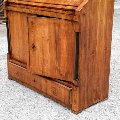 Ribalta credenza con scrittoio placcata in ciliegio epoca Impero