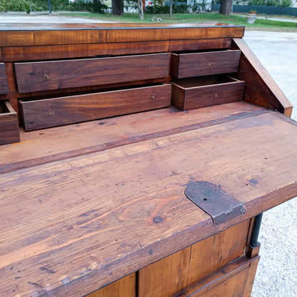 Ribalta credenza con scrittoio placcata in ciliegio epoca Impero