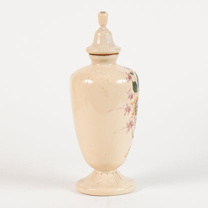 vaso in vetro opalino con scena di campagna
