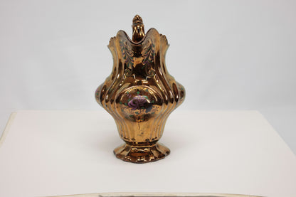 Brocca in ceramica color oro a  lustro epoca Liberty