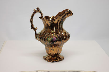Brocca in ceramica color oro a  lustro epoca Liberty