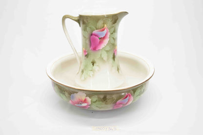 Catino con brocca in ceramica decorata Francia epoca 900