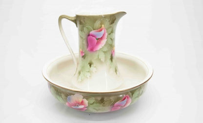 Catino con brocca in ceramica decorata Francia epoca 900