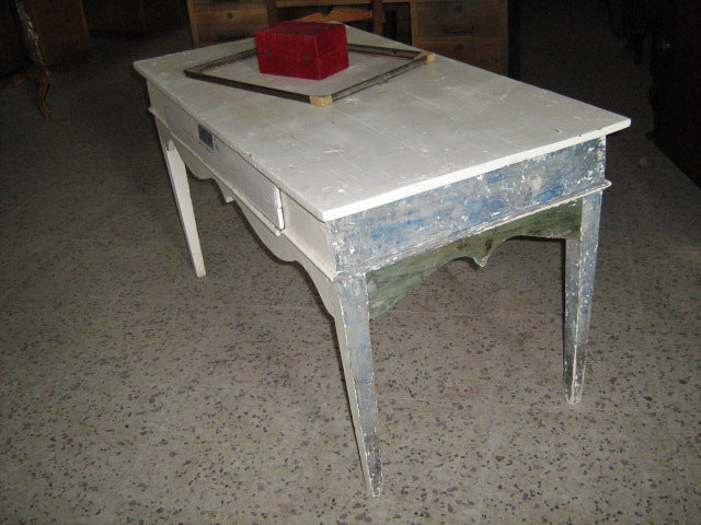 Tavolo laccato  con cassetto e centina mossa Italia epoca primo 1800
