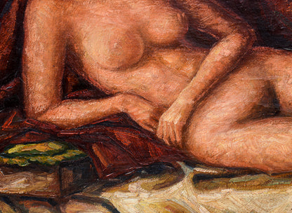Quadro dipinto olio su tela donna nuda firmato Angelletti Nazzareno 1973