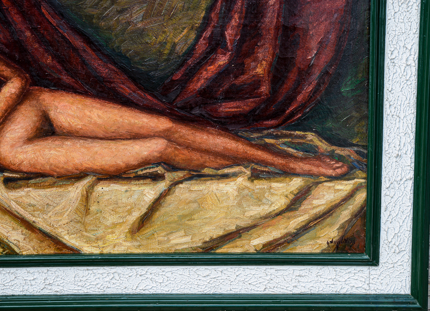Quadro dipinto olio su tela donna nuda firmato Angelletti Nazzareno 1973