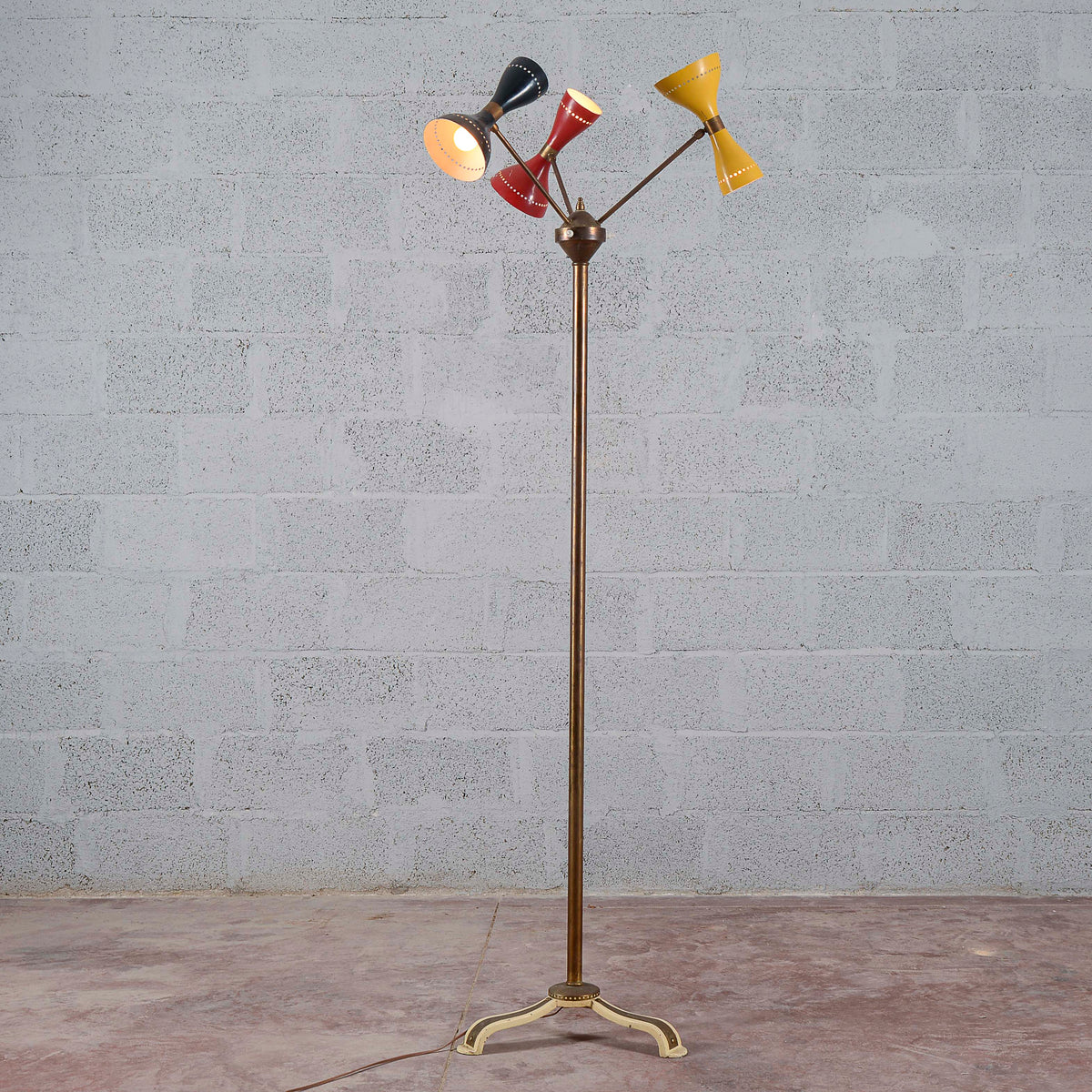 Lampada piantana Gilardi e Barzaghi vintage 6 luci
