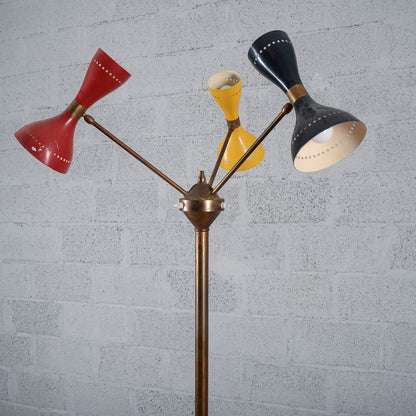 Lampada piantana Gilardi e Barzaghi vintage 6 luci