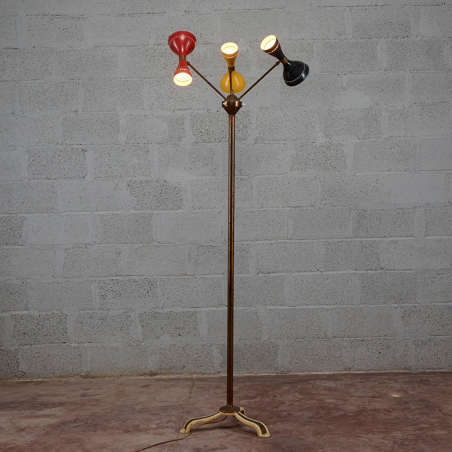Lampada piantana Gilardi e Barzaghi vintage 6 luci