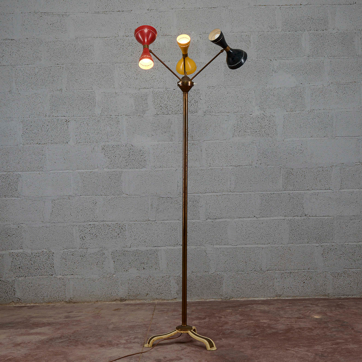 Lampada piantana Gilardi e Barzaghi vintage 6 luci