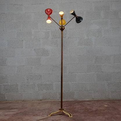 Lampada piantana Gilardi e Barzaghi vintage 6 luci