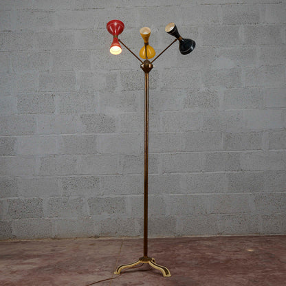 Lampada piantana Gilardi e Barzaghi vintage 6 luci