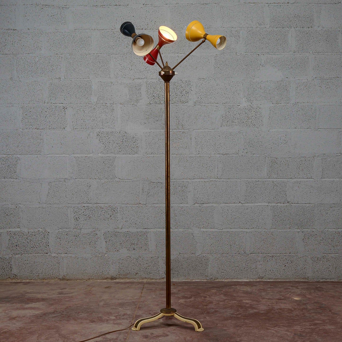 Lampada piantana Gilardi e Barzaghi vintage 6 luci