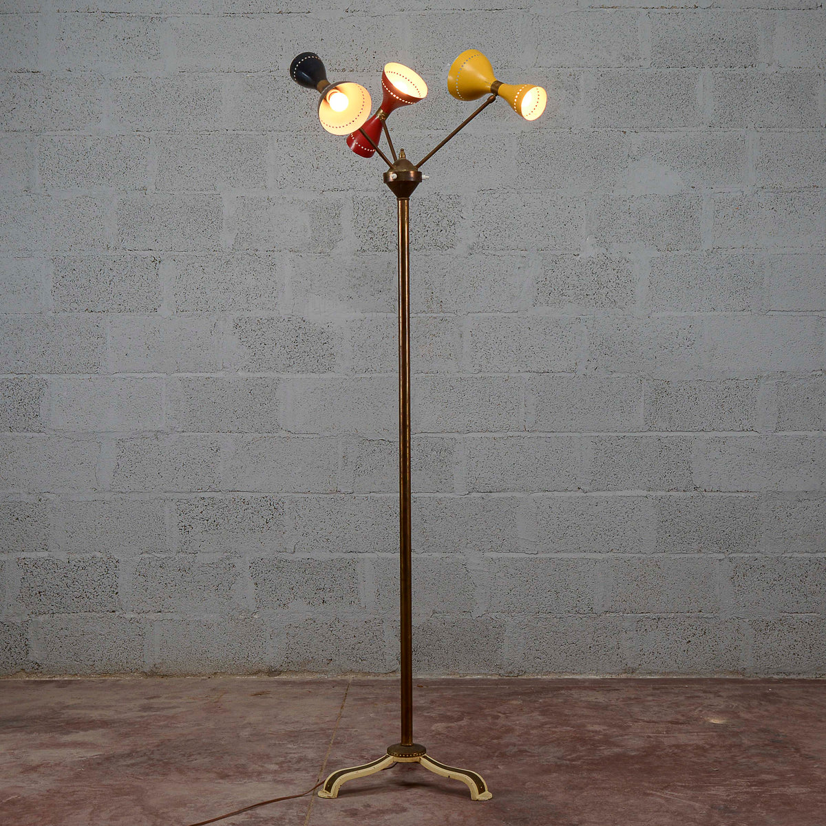 Lampada piantana Gilardi e Barzaghi vintage 6 luci