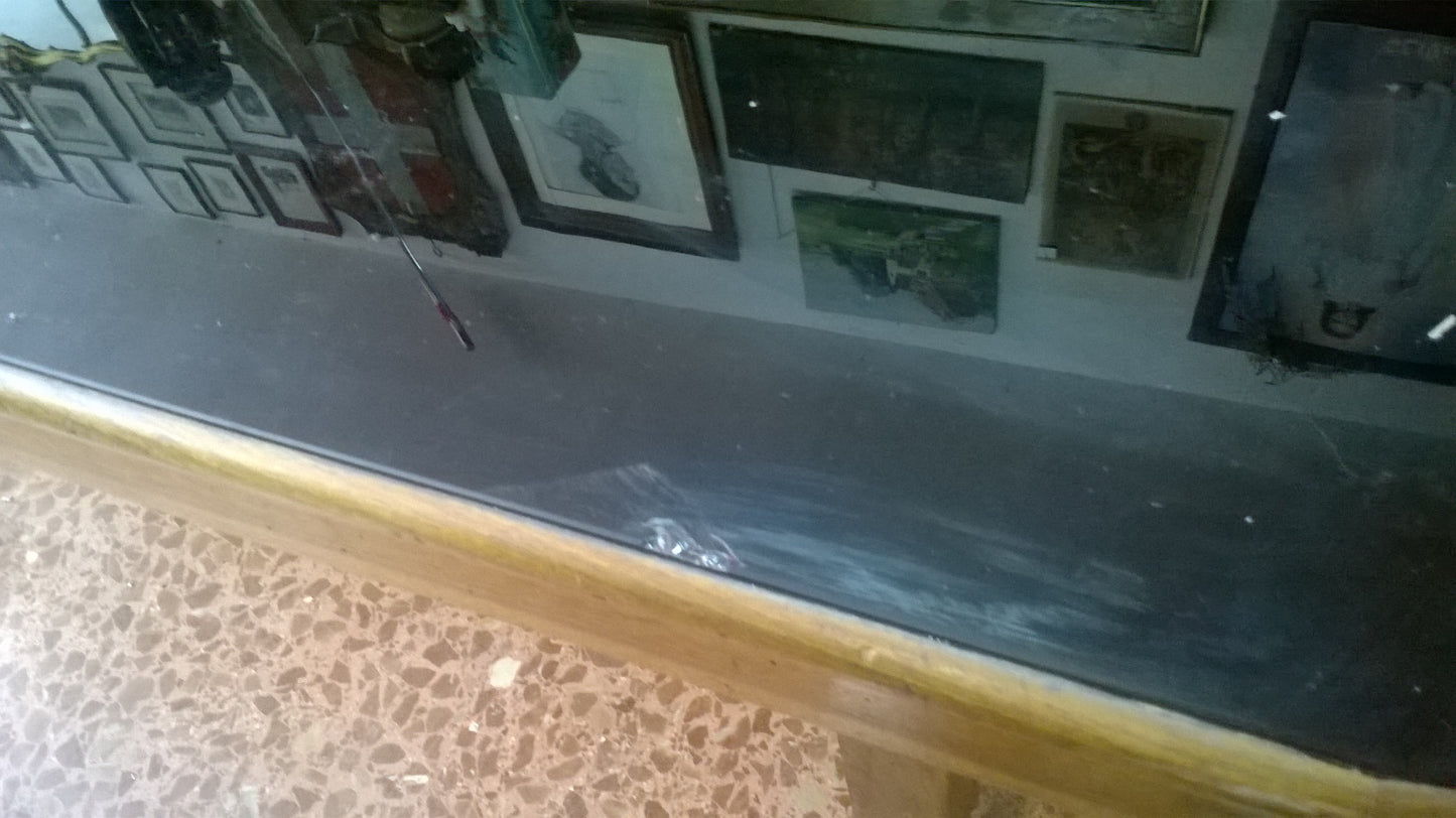 Tavolo da pranzo anni 1940 con piano in vetro nero