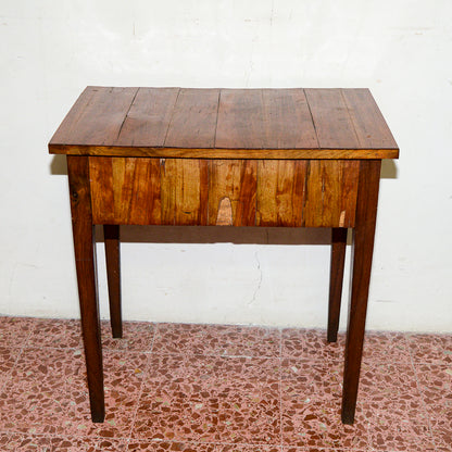 Tavolo toletta da uomo con piano apribile, placcata in noce da restaurare Italia epoca direttorio