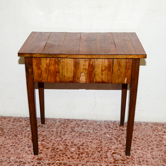 Tavolo toletta da uomo con piano apribile, placcata in noce da restaurare Italia epoca direttorio