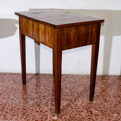 Tavolo toletta da uomo con piano apribile, placcata in noce da restaurare Italia epoca direttorio