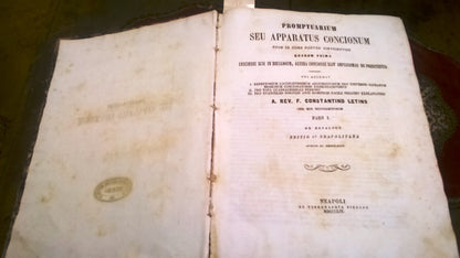 PROMTUARIUM SEU APPARATUS CONCIONUM NEAPOLI 1859