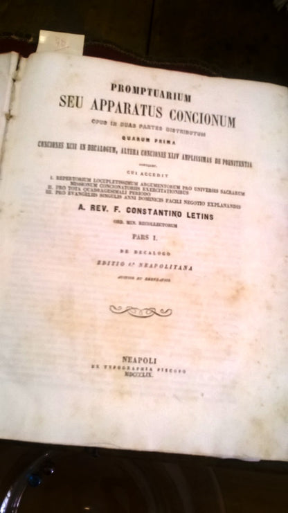 PROMTUARIUM SEU APPARATUS CONCIONUM NEAPOLI 1859