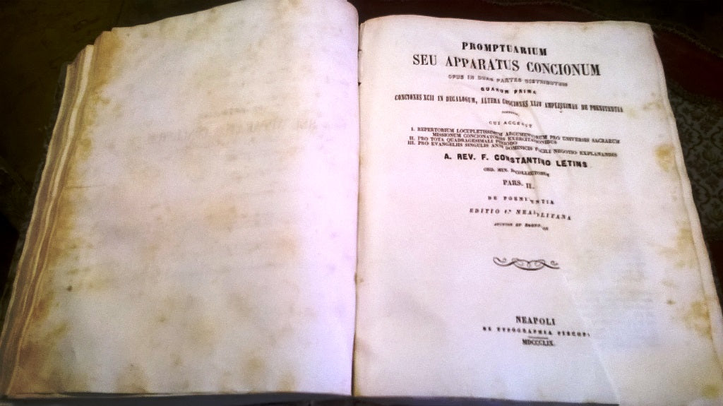 PROMTUARIUM SEU APPARATUS CONCIONUM NEAPOLI 1859