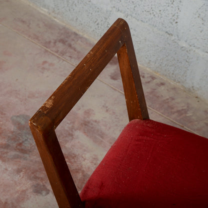 Panca piccola in legno rivestita