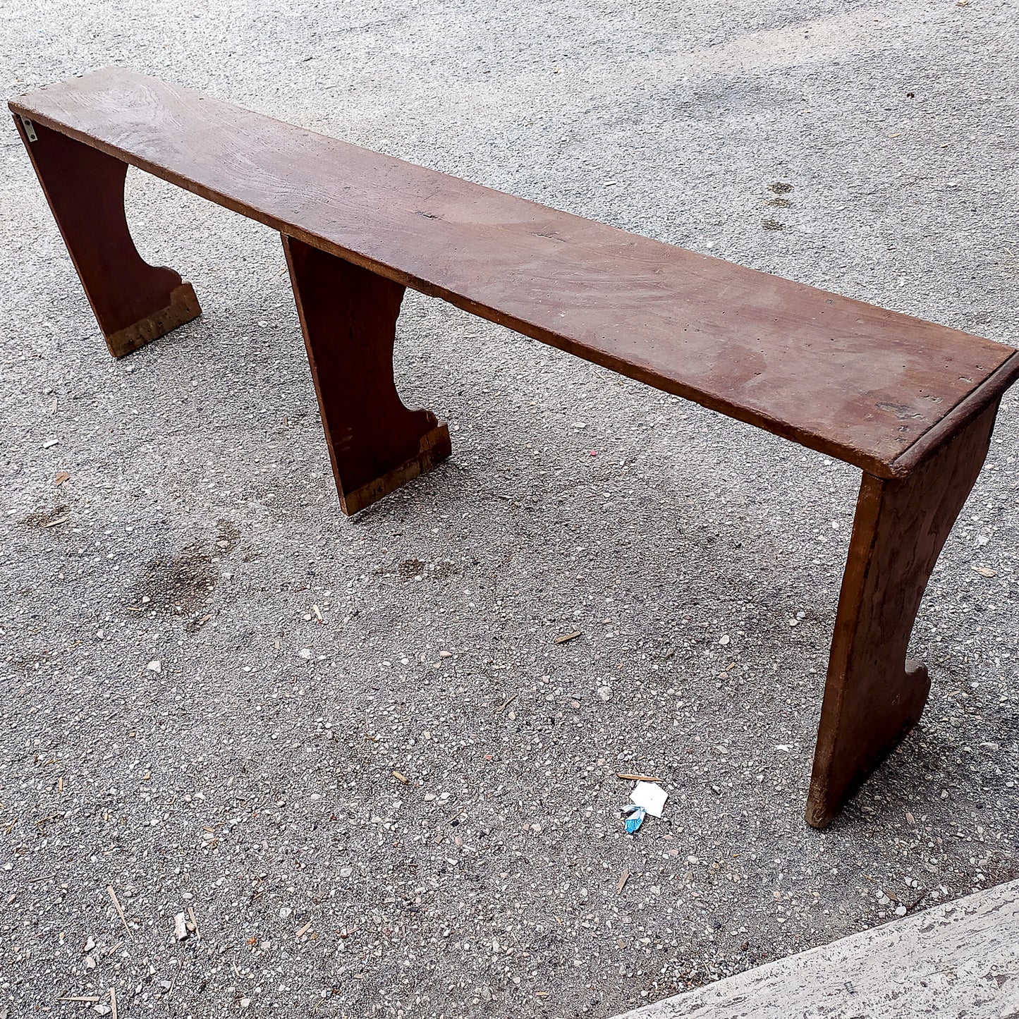 Panca in legno massello di olmo da restaurare Italia epoca fine 700