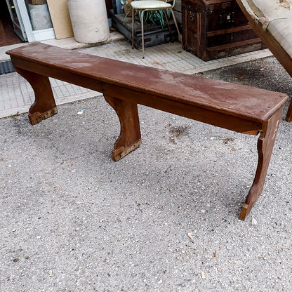 Panca in legno massello di olmo da restaurare Italia epoca fine 700