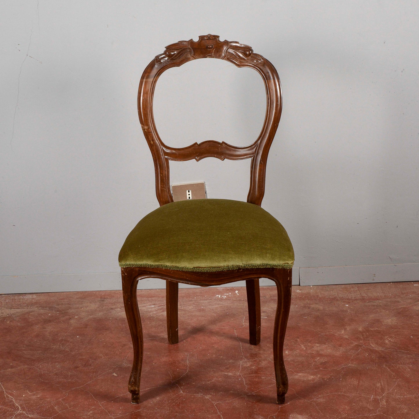 Sedia singola vintage velluto