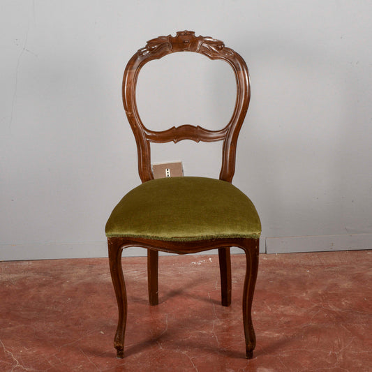 Sedia singola vintage velluto