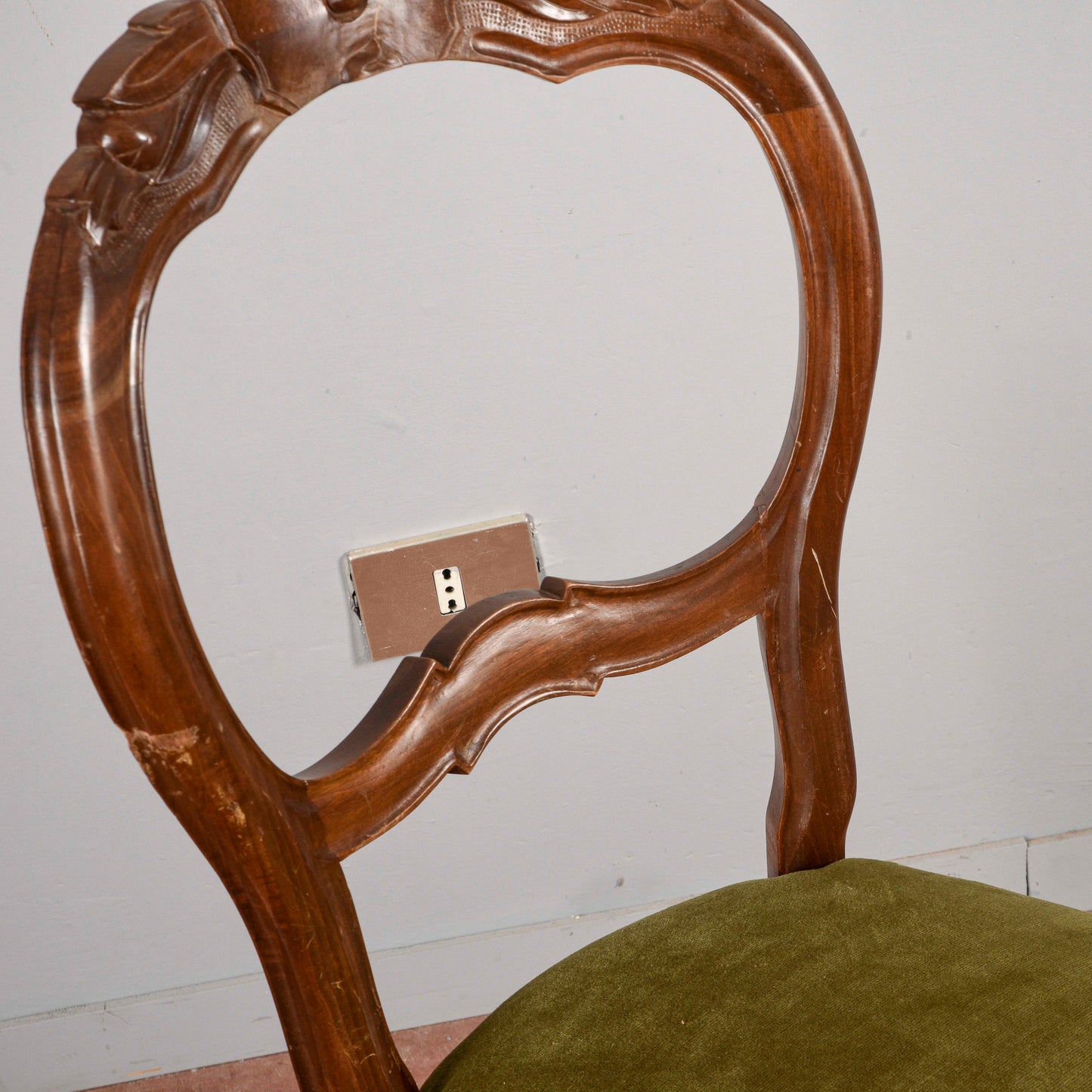 Sedia singola vintage velluto