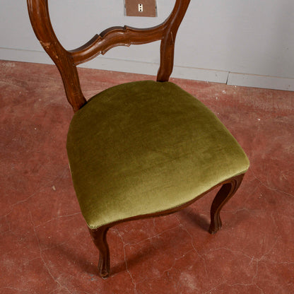 Sedia singola vintage velluto