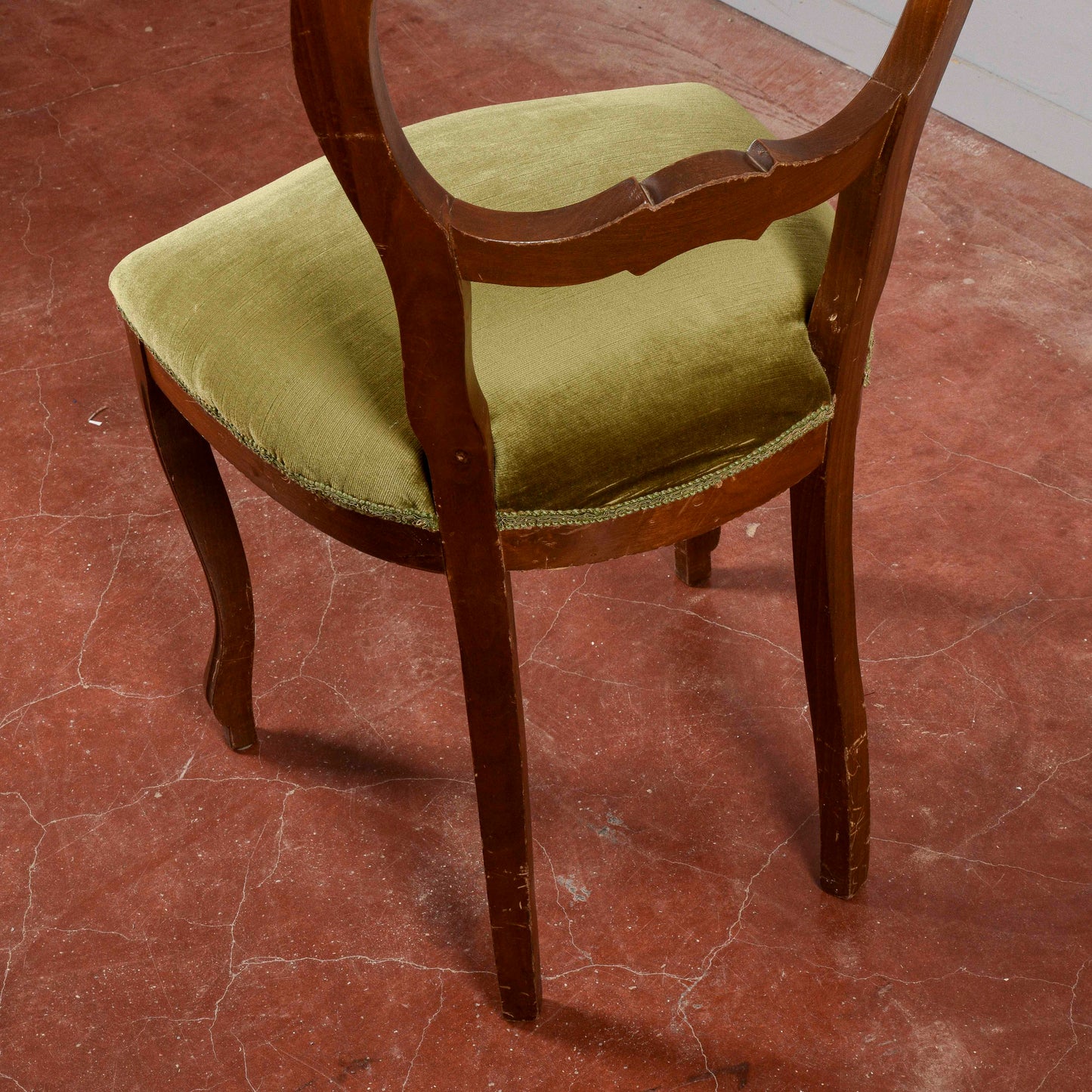 Sedia singola vintage velluto