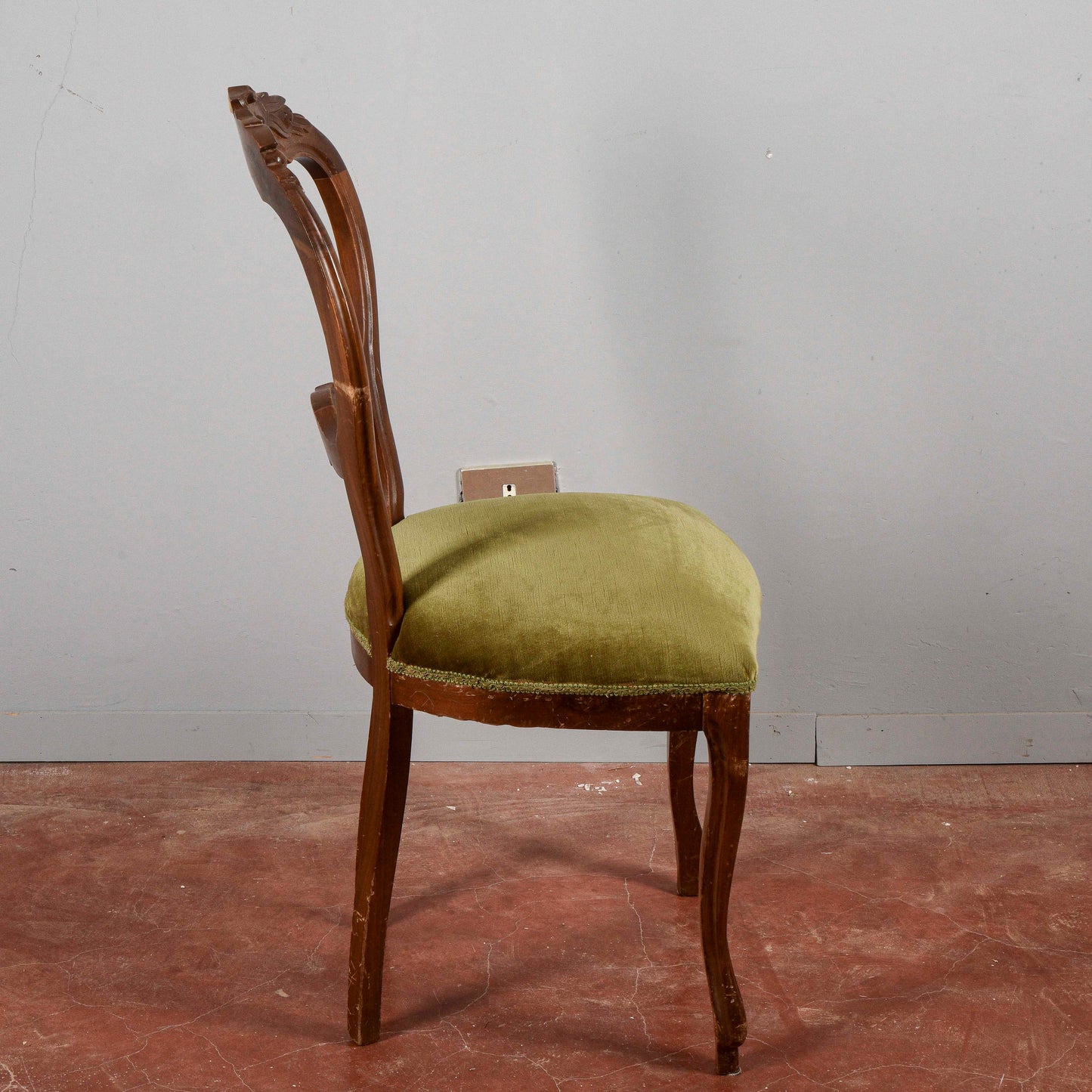 Sedia singola vintage velluto