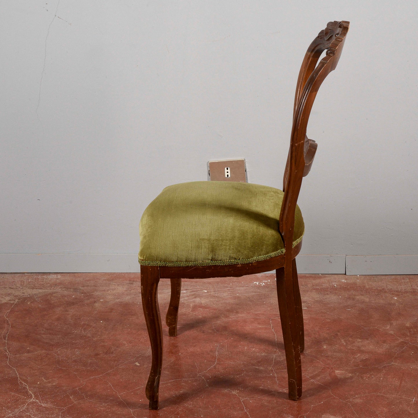 Sedia singola vintage velluto