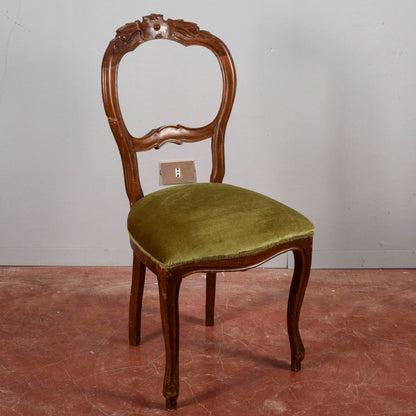 Sedia singola vintage velluto