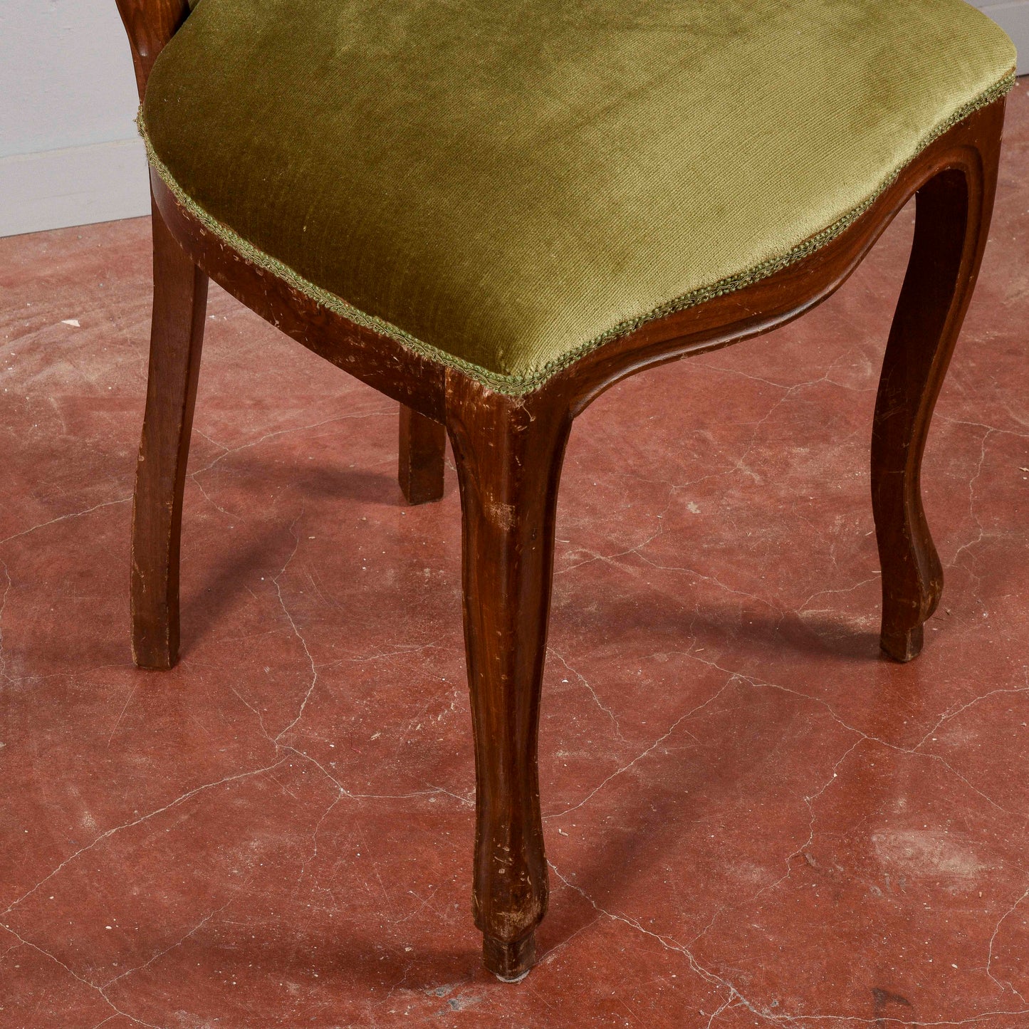 Sedia singola vintage velluto