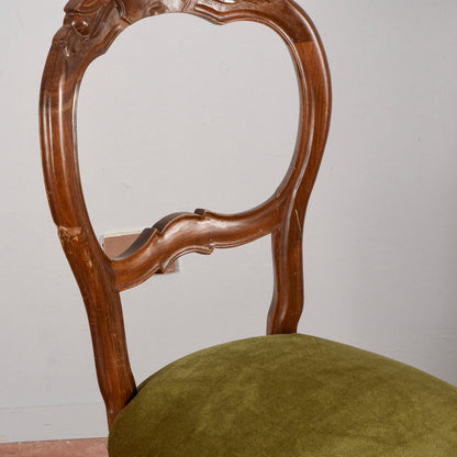 Sedia singola vintage velluto