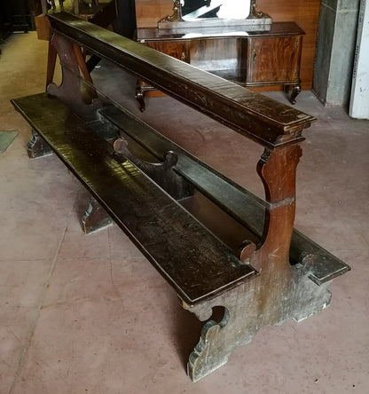 Panca a lira con inginocchiatoio in noce massello italia epoca Luigi XIV
