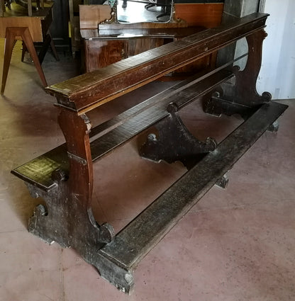 Panca a lira con inginocchiatoio in noce massello italia epoca Luigi XIV